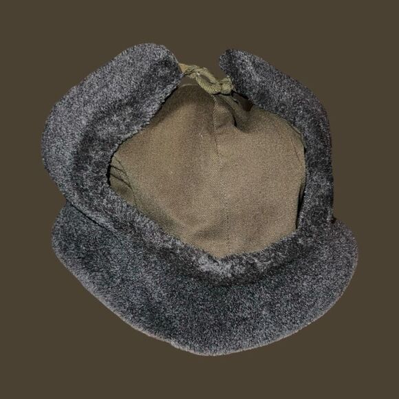 Vintage Aviator Style KARA Winter Hat in Army Green Trapper Hat - Picture 8 of 10